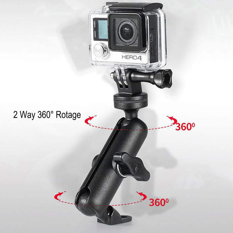 360°Motorcycle Rearview Mirror Stand for GoPro Camera Clamp Mount Holder Canon Hero10/9/8/7/6/5/4/3+ Action Cameras Accessory (Rearview Mirror)