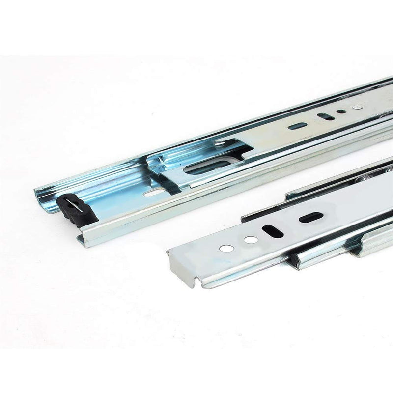 MroMax 10-Inch Drawer Slides, Full Extension Ball Bearing Slide Track Rail 45mm Wide 100lb Capacity Silver Tone 1 Pair