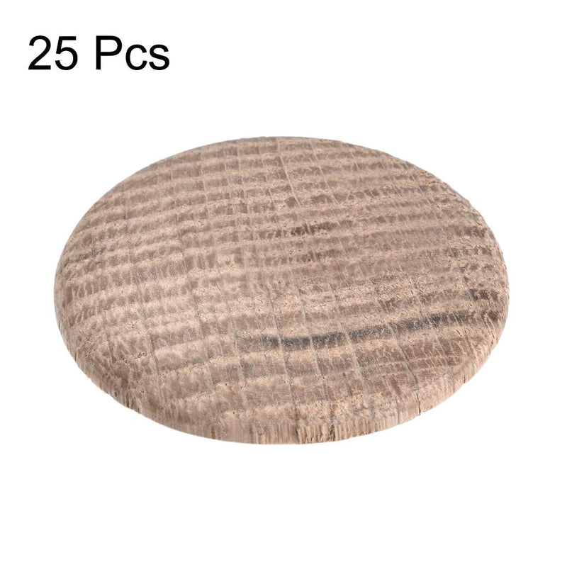 uxcell Wood Button Plugs 1 Inch Oak Hardwood Screw Hole Furniture Plugs 25 Pack