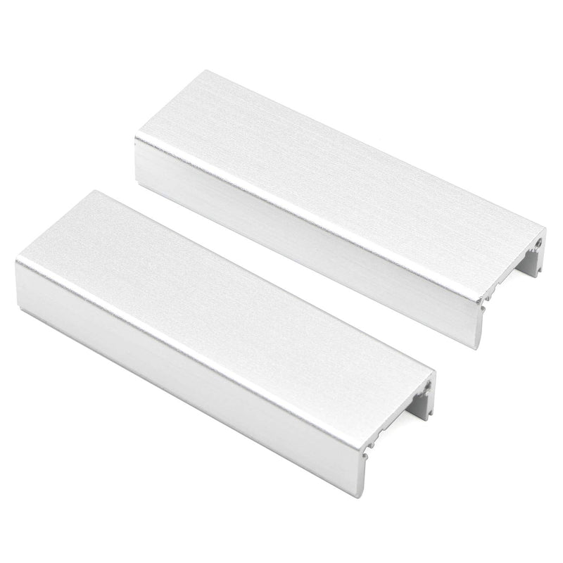 JIUWU 2pcs Silver Surface Drawing Process Split Aluminum Enclosure Electronic Project Box Case for PCB Instrument Amplifier DIY, 25x25x80mm (WHL)