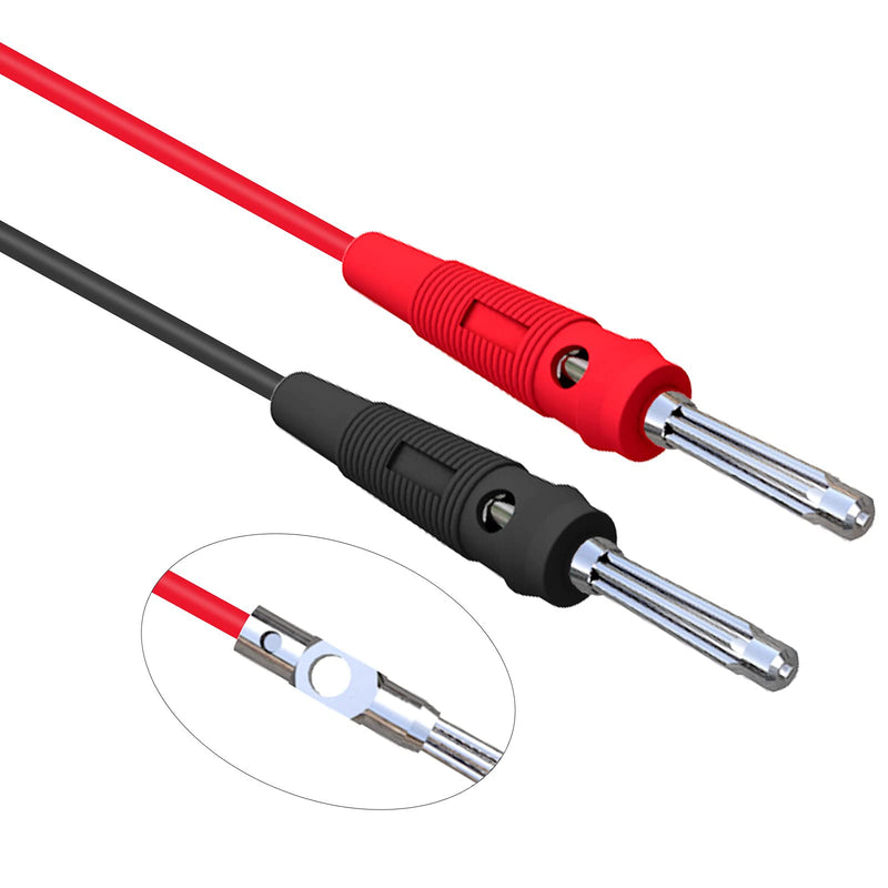 Cleqee 4mm High Current Audio Banana Plugs Stackable 32A Screw Type Solderless Speaker Banana Connector Heavy Duty Adapter (Red/Black, 10-Pack)