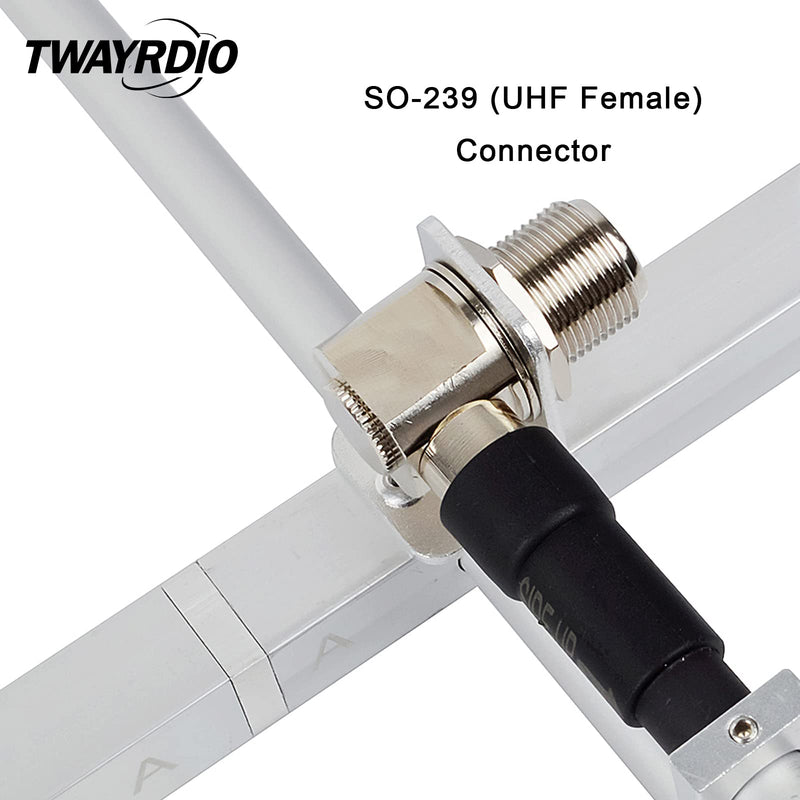 TWAYRDIO UHF Yagi Antenna SL16 Female Connector 400-470MHz 100W High Gain 11dBi Aluminum Alloy Radio Antenna for Ham Radio Mobile Transceivers Repeaters TW-YG07