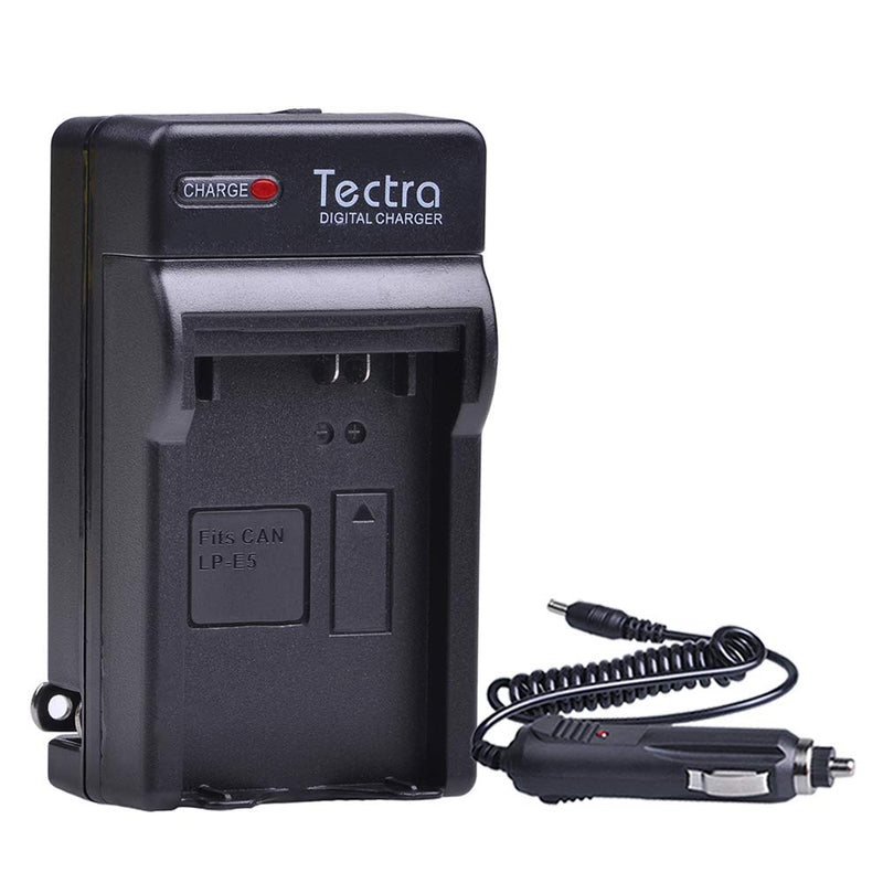 Tectra 2-Pack LP-E5 Battery and Charger Kits Compatible with Canon EOS Rebel XS, Rebel T1i, Rebel XSi, 1000D, 500D, 450D, Kiss X3, Kiss X2, Kiss F Digital Cameras