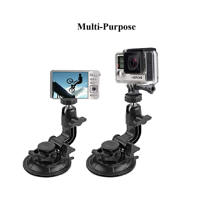 Suction Cup Car Mount Stand Tripod Adapter with Safety Tether Outdoor Indoor for Gopro Hero Session 9 8 7 6 5 4 3+ 3 2 1,DJI OSMO Action, Action Compact Camera