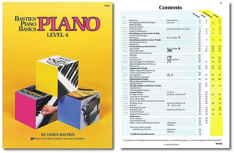 Bastien Piano Basics Level 4 Learning Set By Bastien - Lesson, Theory, Performance, Technique & Artistry Books & Juliet Music Piano Keys 88/61/54/49 Full Set Removable Sticker