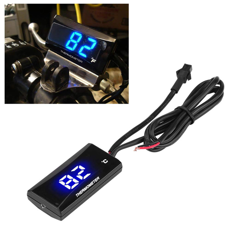 Acouto Motorcycle Digital Thermometer Instrument Water Temperature Meter Gauge Ultru Thin Universal LED Motorcycle Digital Coolant Temperature Gauge Kit DC 12V Blue Light