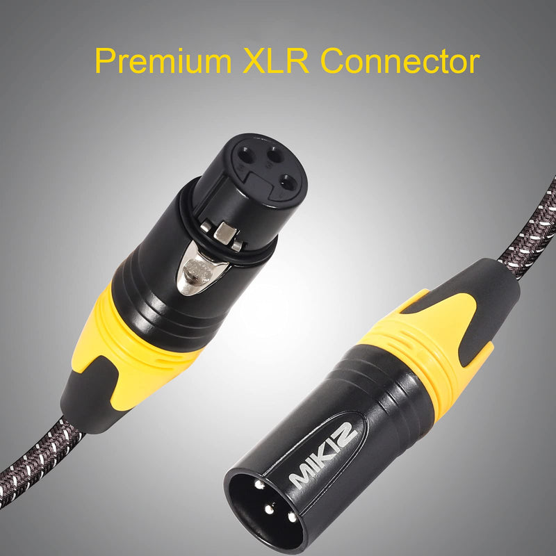 MIKIZ XLR Microphone Cable Braided 1.2 Feet Short 6 Packs -Premium Balanced XLR Male to Female Jumpers 6-Pack 1.2 Feet