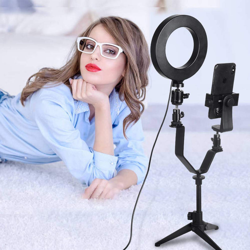 Ring Light with Tripod Stand Phone Holder, Selfie Ring Light 3 LED Colors with Blutetooth Remote Dimmable Ringlight for Video Recording Live Stream Makeup YouTube Video Silver