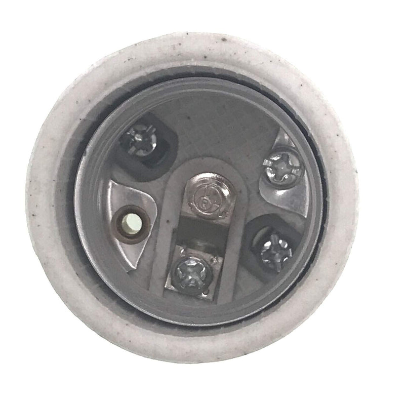 Keyless Porcelain Threaded Socket with Hickey ,TWDRTDD Medium Base E26 Threaded Keyless Porcelain Lampholder (Pack of 3) With Ring