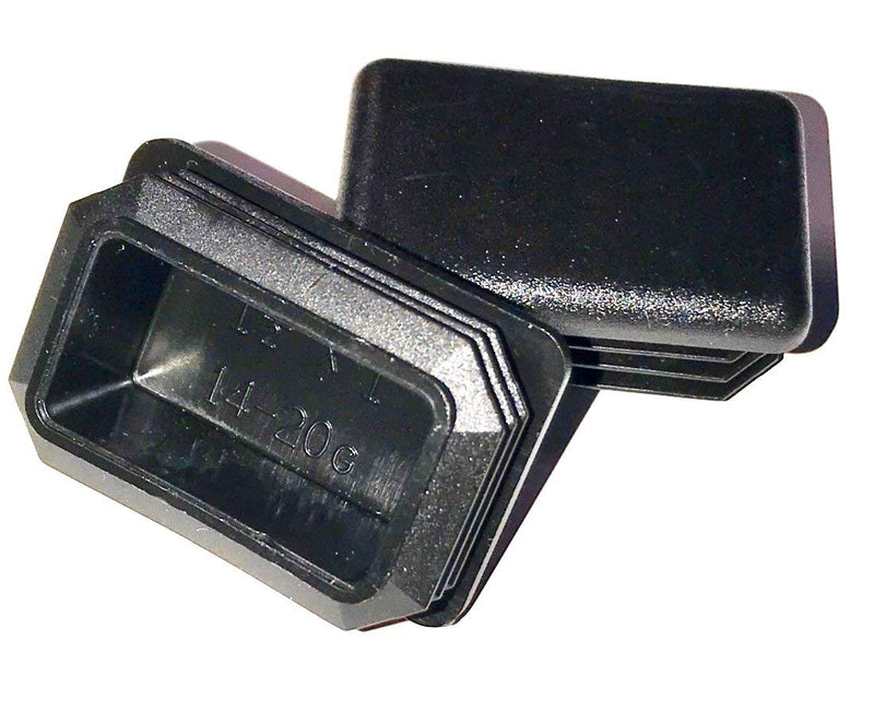 (Pack of 10) 1-1/2" x 1" Rectangular (14-20 Ga) Plastic LDPE End Caps. Fence Post Finishing Caps | Furniture Glides | Fitness Equipment end Caps.|for ID Length 1.34"-1.43", Width 0.84"-0.93" | by SBD