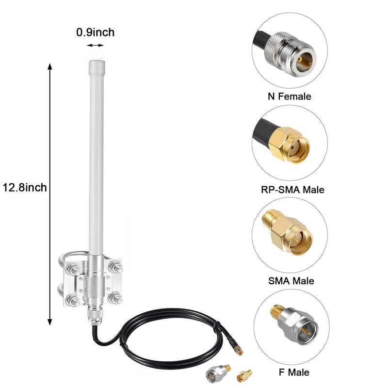 Outdoor Long Range Gate Opener Fiberglass Antenna for GTO Mighty Mule MM571W MM572W MM371W MM372W MMS100 LiftMaster Ghost All Series Controls Garage Gate Opener, 433MHz Extended Antenna, Eifagur