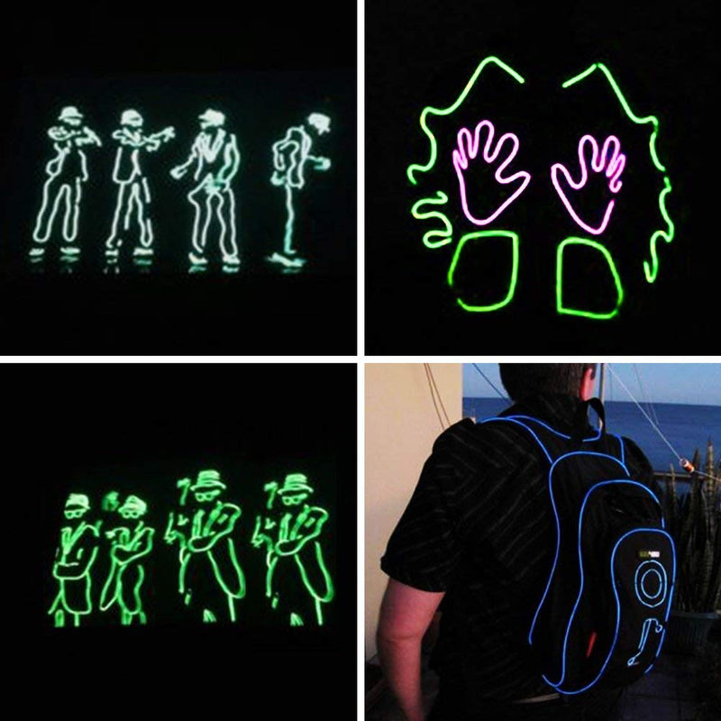Litake EL Wire, 5x1m Neon Lights 3 Lighting Modes Flexible EL Rope Electroluminescent Wire Glowing Strobing Light with Controller Battery Powered for Xmas Party, Pub, Clothing,Car,etc.