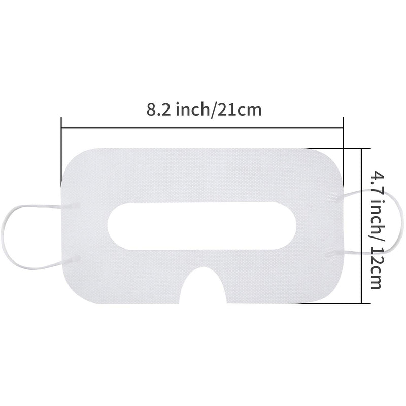 BBTO 150 Pack Disposable Cover Non-Woven Sanitary Cloth Compatible with Headset H-T-C Vive Virtual Reality Headset (White)