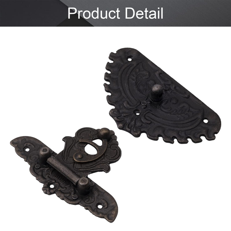 MroMax 1 Sets Closed Hasp Lock 3.39" x 2.99"Rectangular Hasp Lock Zinc Alloy Latch Lock Bronze Tone 86mm x 76mm (LxW)