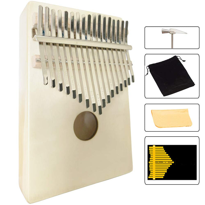 Luvay Kalimba 17 key Thumb Piano, Solid Mahogany Body