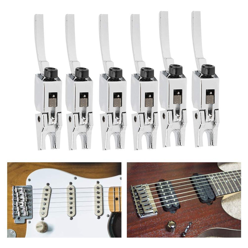 Guitar Bridge String Saddles 6Pcs Zinc Alloy Tremolo Bridge Saddle with Wrench Set Musical Instrument Accessories