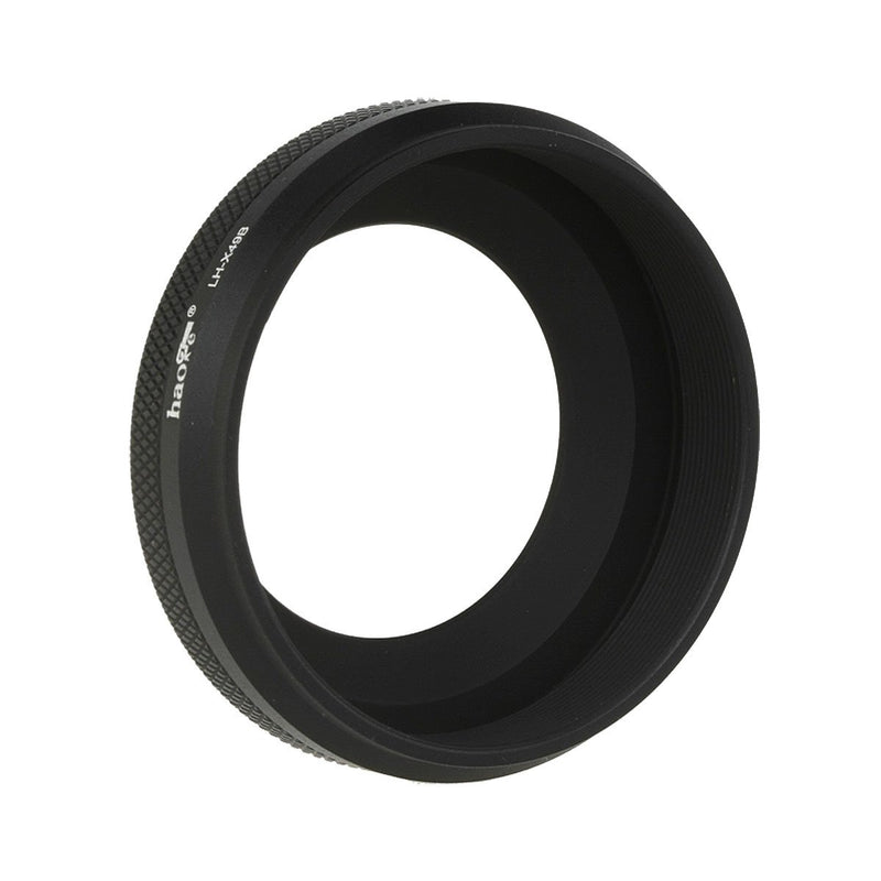 Haoge LH-X49B 2in1 All Metal Ultra-Thin Lens Hood with Adapter Ring Set for Fuji Fujifilm FinePix X70 X100 X100S X100T X100F Camera Black Replaces Fujifilm LH-X100 AR-X100 LH-X70 for X70 X100 X100S X100T X100F