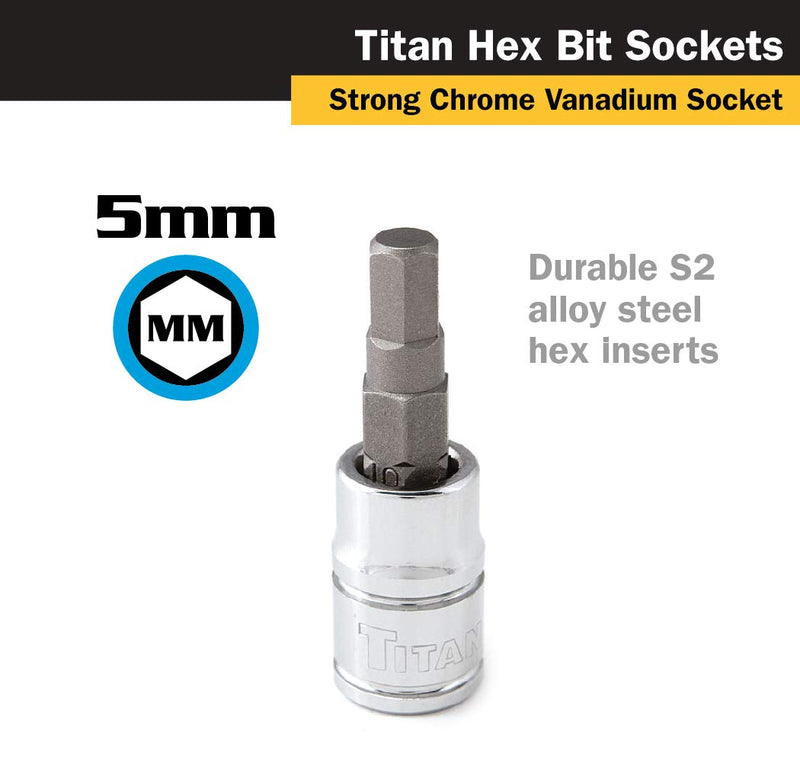 Titan 15605 1/4-Inch Drive x 5mm Hex Bit Socket 5 mm