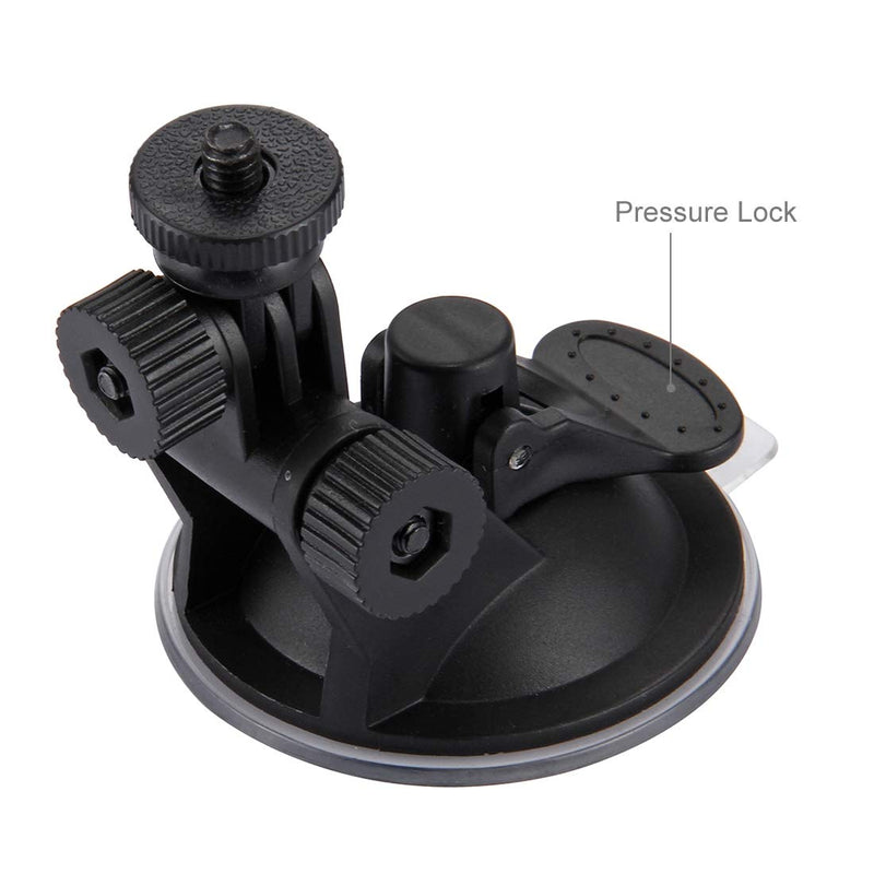 PULUZ Car Suction Cup Camera Mount for GoPro Hero 9 8 7 6 5 4 Session 3 3+ 2 1, DJI Osmo Action Camera Holder Perfect for Boats Vehicle Windshield & Window