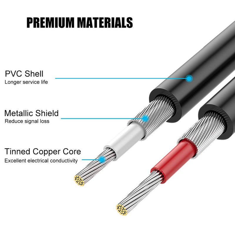 Devinal 1/4 to RCA Cable, Dual RCA to Dual 1/4 TS Interconnect Cable, Double 6.35mm Mono to 2 RCA/Phono Stereo Patch Cable Cord Adapter 5 Foot 1.5m 5 FT