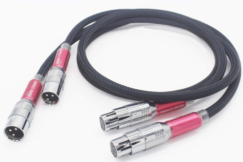 [AUSTRALIA] - Pair Silver-Plated Balanced Cable XLR Cable XLR Conductors Interconnect Cable Male to Female (1m) 