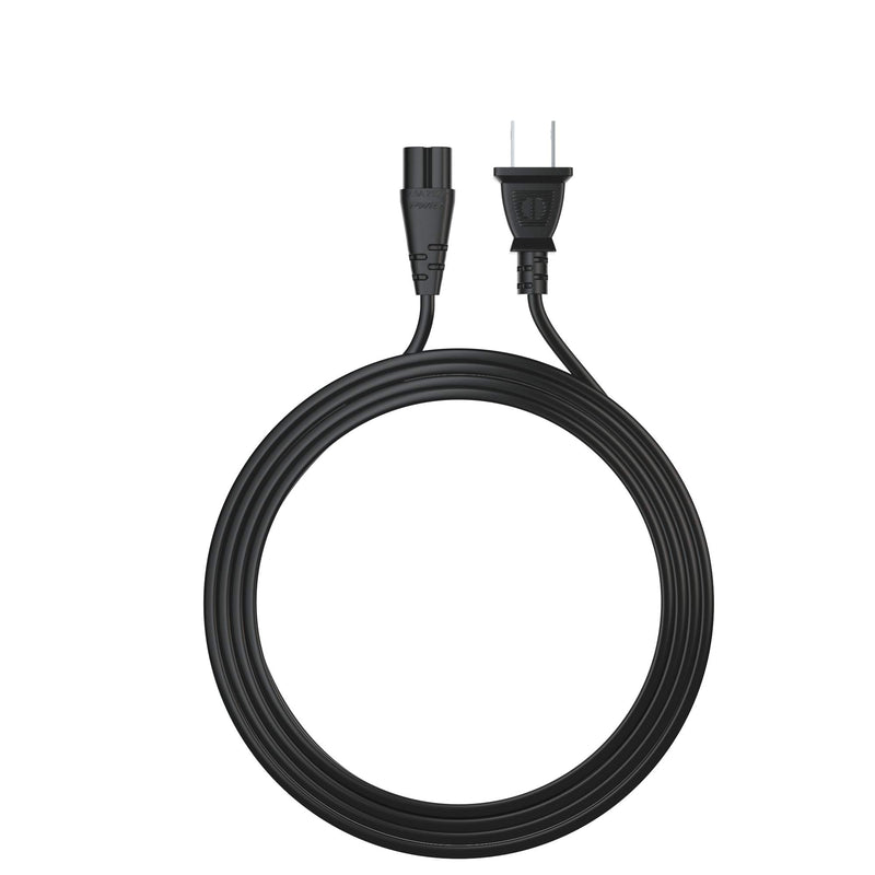 Pwr AC Cable Replacement Power Cord 2 Prong 6 Feet (Black)