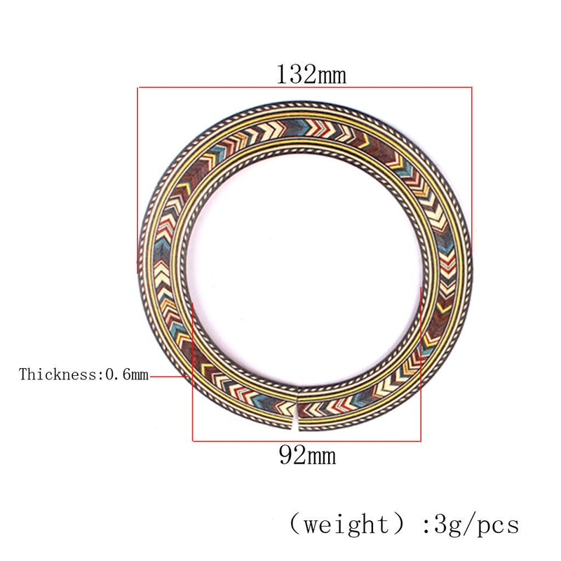 Alnicov Wood Acoustic and classical Guitar Soundhole Rosette Inlay Guitar Sound Hole Decoration 3 PieceS