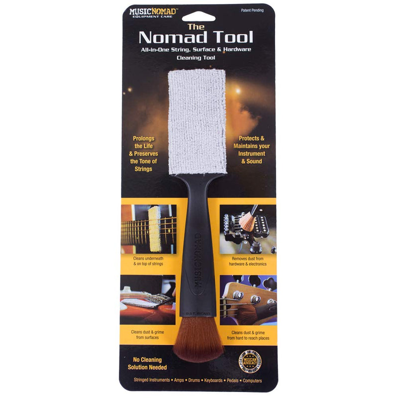 MusicNomad The Nomad Tool for String/Surface/Hardware Cleaning Tool & Microfiber Detailing Towel for Guitar + Detailing Towel