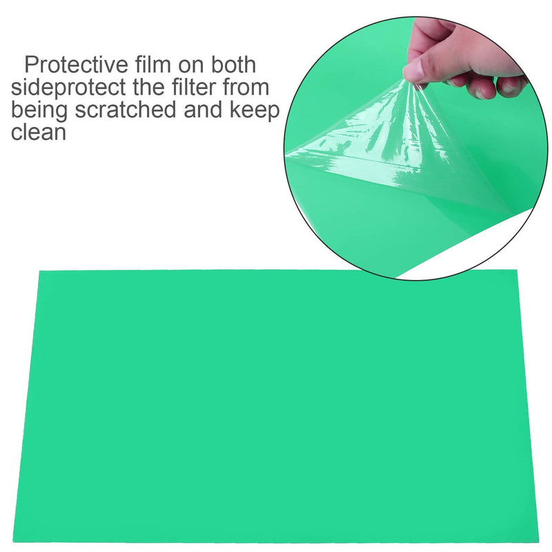 10 Pack Gel Filter Transparency Color Film Plastic Sheets Colored Overlays Correction Gels Light Filter Flash Lighting Holiday Decorations,11.7 by 8.3 Inches (Green) Green