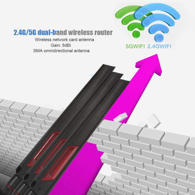 3PCS Dual-Band Wireless Router Antenna, SMA 8DBi High Gain Omnidirectional Wireless Network Card Antenna for EX6200 / AC15 / AC68U / AC88U / AC3200 / AC66U Router