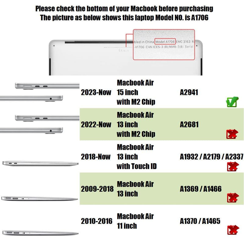 Se7enline Compatible with MacBook Air 15 inch Trackpad Cover Touchpad Protector Unti-Scratch Smooth Surface Unti-Water for MacBook Air 15.3 Inch 2023 Release M2 Model A2941, Transparent, (2 Pack) 15'' Macbook Air