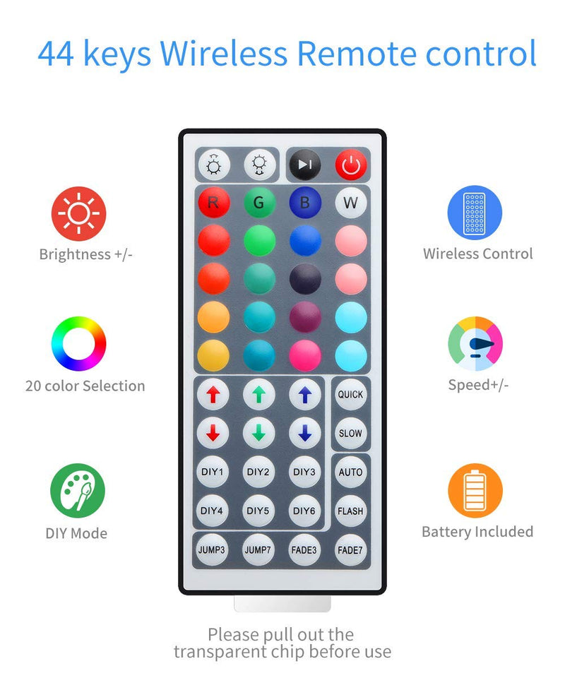 [AUSTRALIA] - Wrrlight Led Strip Lighs 2-Port 44 Keys Wireless IR Remote Controller with Receiver for RGB 3528 5050 LED Light Strip 