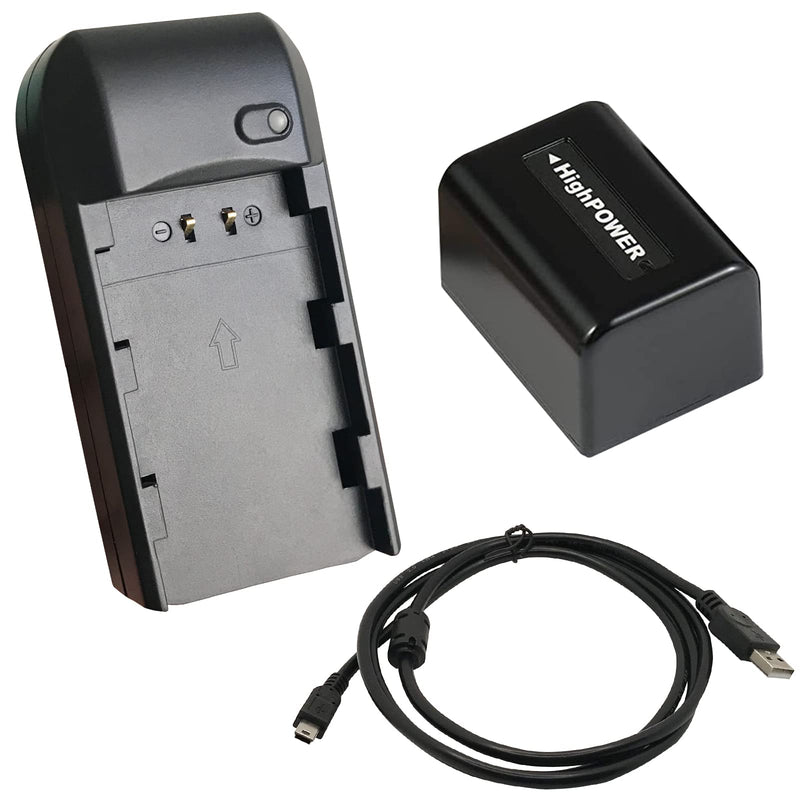 [AUSTRALIA] - NP-FV5 Plus Battery Charger and 3.7V 2000mAh NP-FV5 Plus Rechargeable Li-ion Battery, Camcorder Video Camera Travel Charger with 4.6-Feet Mini 5-pin USB Cable 
