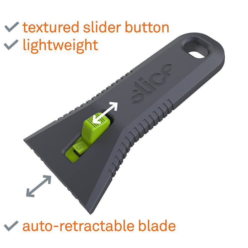 10593 Utility Scraper, Self-Retracting Ceramic Blade, Rust Free, Finger Friendly, Soft-Touch Comfort Grips Regular - Auto-Retractable 1 Pack