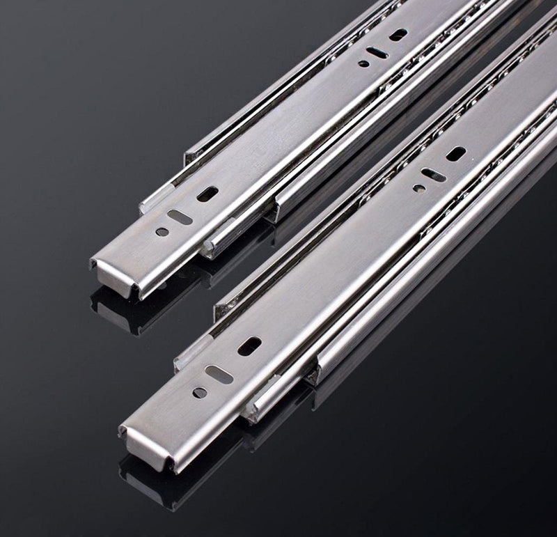 Btibpse BT-6985 2 Pcs 3-fold Full Extension Ball Bearing Drawer Slides 4.5cm Width (10 inches) 10 inches