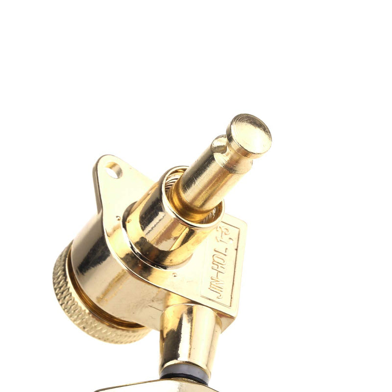 Musiclily Ultra 3L3R 19:1 Ratio Guitar Locking Tuners Tuning Pegs Keys Machines Heads Set Compatible with Les Paul Style Electric or Acoustic Guitar, Gold