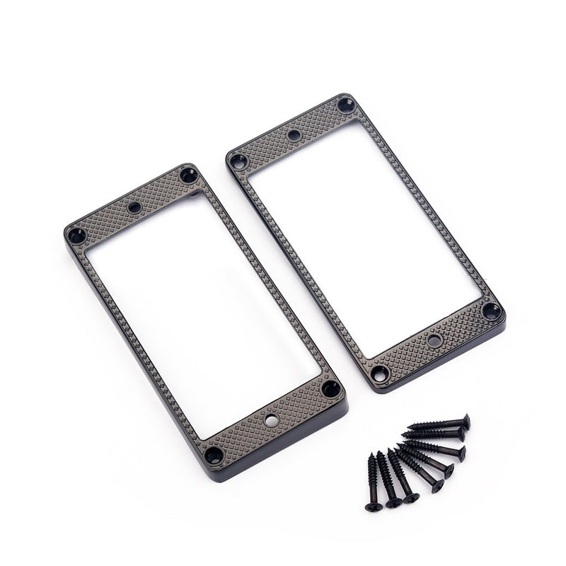 Alnicov 2 Pcs Curved Bottom Humbucker Pickup Ring Set for Epiphone Guitar Accessories,Black