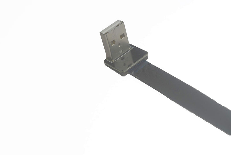 Soft Flat Slim Thin Ribbon Micro USB Male 90 Degree Angled to Standard USB A Male 90 Degree Angled for sync and Charging Black (15CM Micro USB 1 to Standard USB A UP) 15CM Micro USB 1 to Standard USB A UP