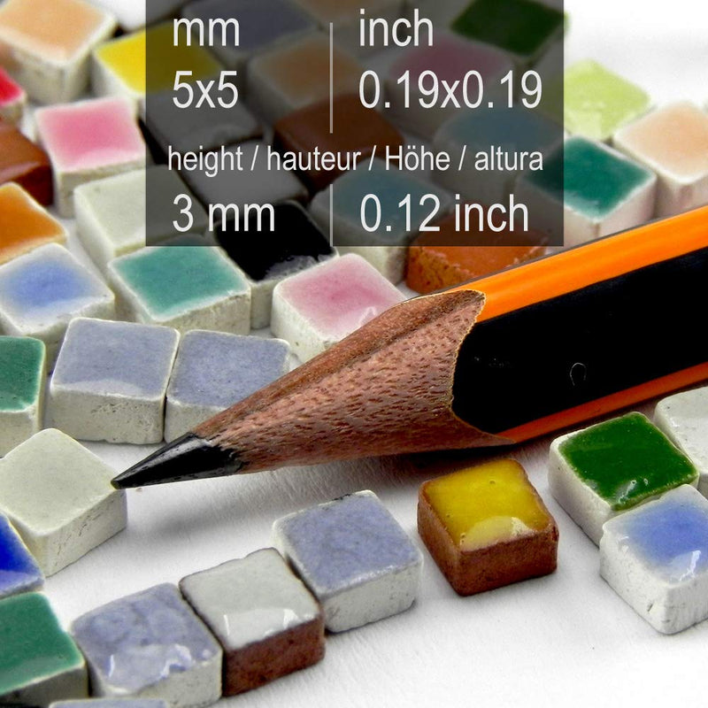 Mini Ceramic Tiles (0.19inch or 5mm) 250 Pieces, Salmon Orange, WR02