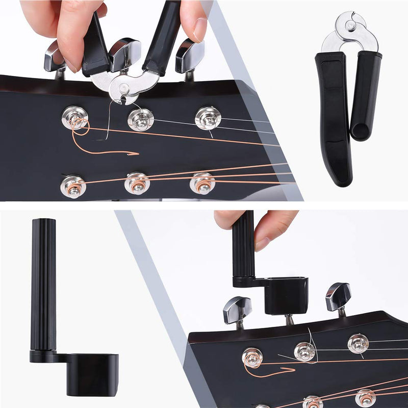Auihiay 46 PCS Guitar Strings Changing Kit Guitar Tool Kit Including Guitar Strings Guitar Tuner Picks Capo Pins Guitar String Cutter and Winder for Beginner