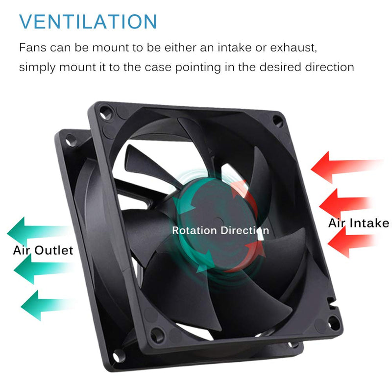 GDSTIME 80mm x 80mm x 25mm 12V Brushless DC Cooling Fan 1 pack 80mm fan