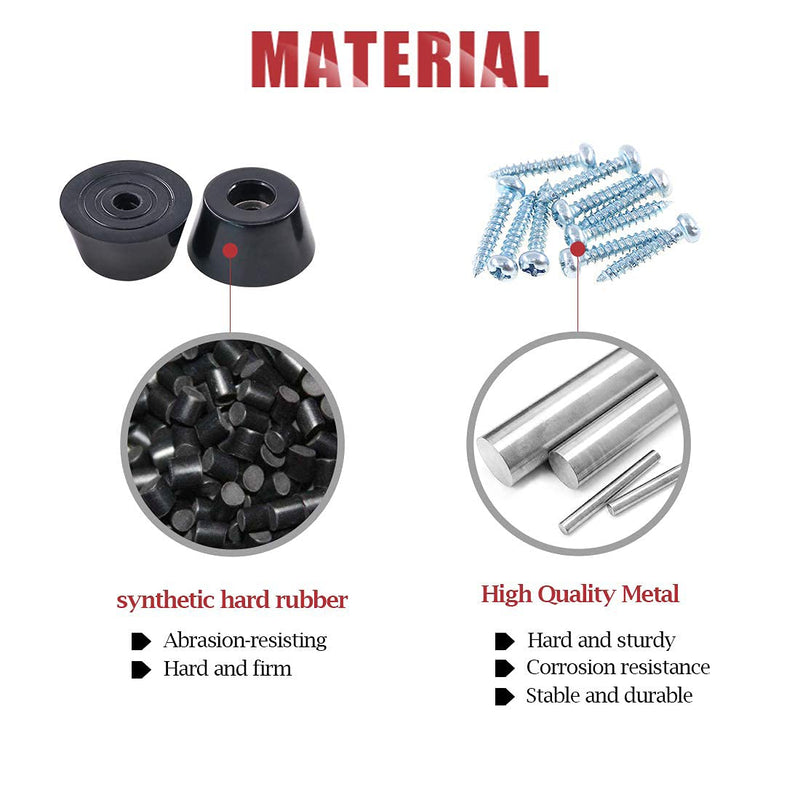 [AUSTRALIA] - Hilitchi 40-Pcs Round Black Rubber Feet Bumpers Pads with Matching Screws with Built in Stainless Steel Washer for Cutting Board Amps Cabinet Desk Tables Couches (Assortment Kit) Assortment Kit 