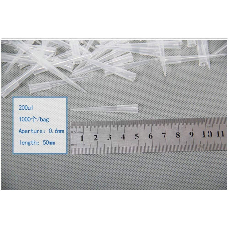 200ul Pipette Tips - Universal Pipette Tips - Clear White,1000 Pcs/Bag 200µL（1000 Pcs/Bag