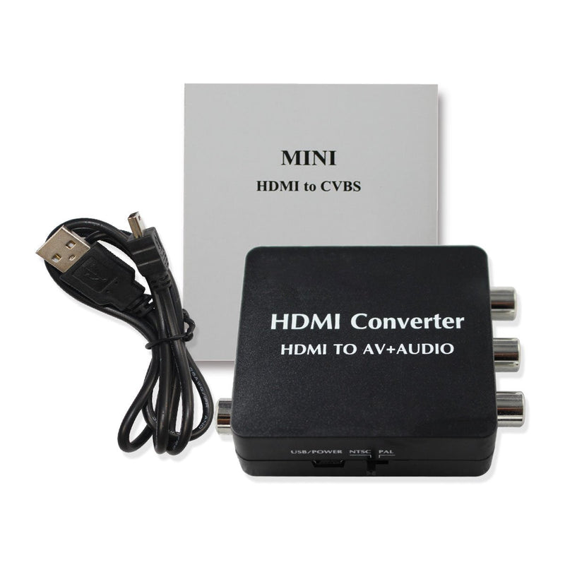 HDMI to AV and Audio Converter Support SPDIF Coaxial Audio NTSC PAL Composite Video HDMI to 3RCA Adapter for TV/PC/PS3/Blue-ray DVD 1080p