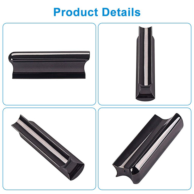 Alnicov Black Stainless Steel Guitar Slide Tone Bar for Dobro, Lap Steel Guitar, Hawaiian Guitar, Electric Guitar Accessories