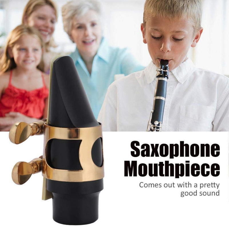 5 IN 1 Sax Mouthpiece Kit, Sax Saxophone ABS Mouthpiece with Cap & Metal Buckle & Reed & Pads Musical Instruments