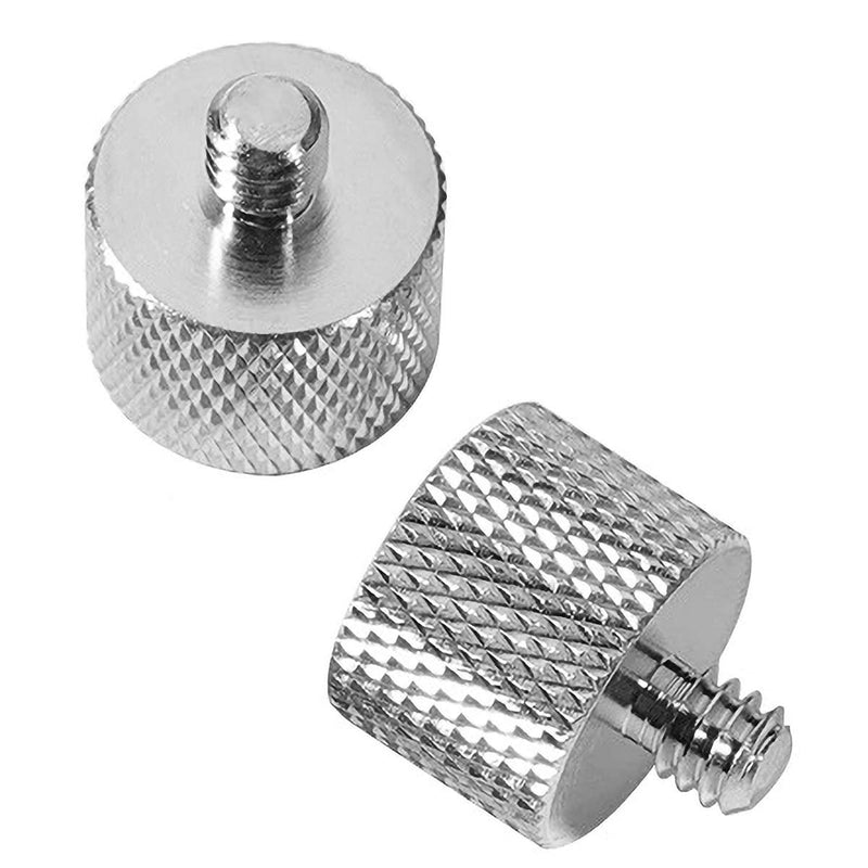 [AUSTRALIA] - 2 Pieces 1/4 to 5/8 Microphone Stand Adapter, Male to Female Threaded Microphone Stand Adapter, Screw Adapter from Camera Monitor to Microphone Stand(Nickel-Plated Solid Brass) (5/8 female to 1/4 male) 
