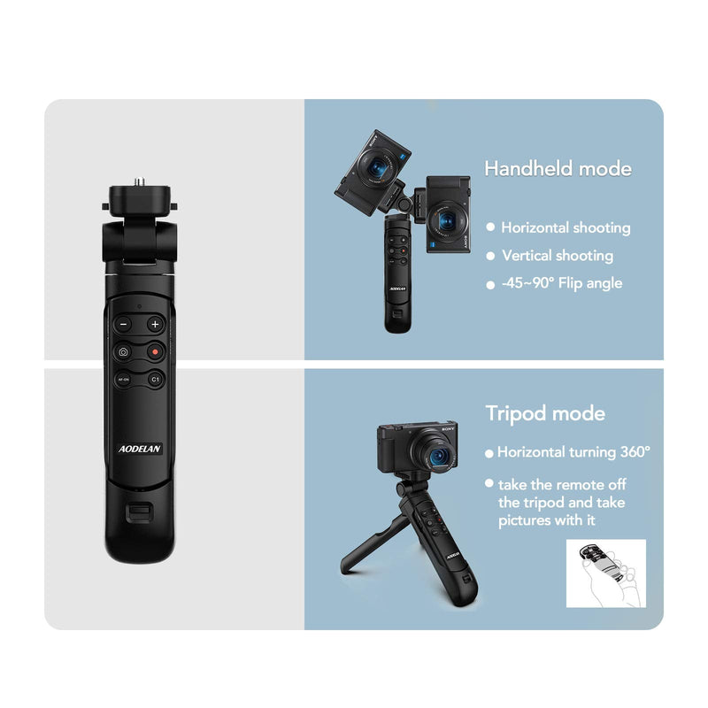 AODELAN Wireless Shooting Grip Tripod with Remote Control for Vlogging, for Sony ZV-1, a6100, a6400, a6600, a7 III, a7R III, a7R IV, a9, a9 II, Replace Sony GP-VPT2BT