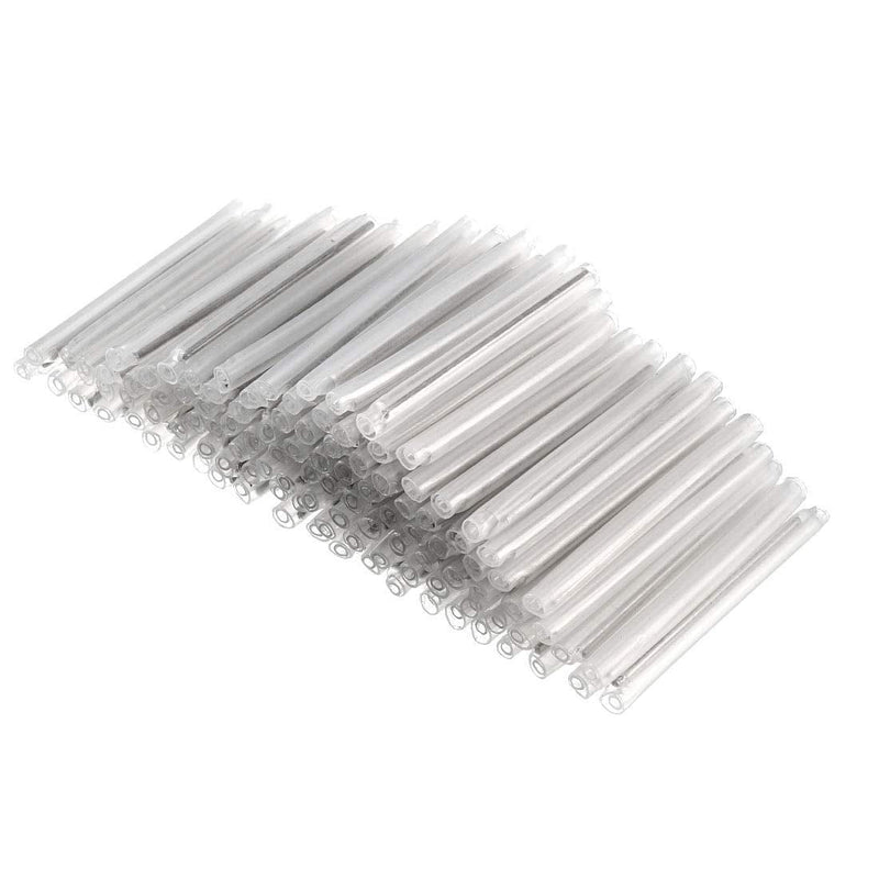 300pcs Fiber Splice Sleeves（5mm diam, 60mm Length）Fusion Fiber Optic Cable Heat Shrinks Tubing 304 Stainless Steel PE Clear Bare Optical Fiber Fusion Pipe hot melt Protection Tubes