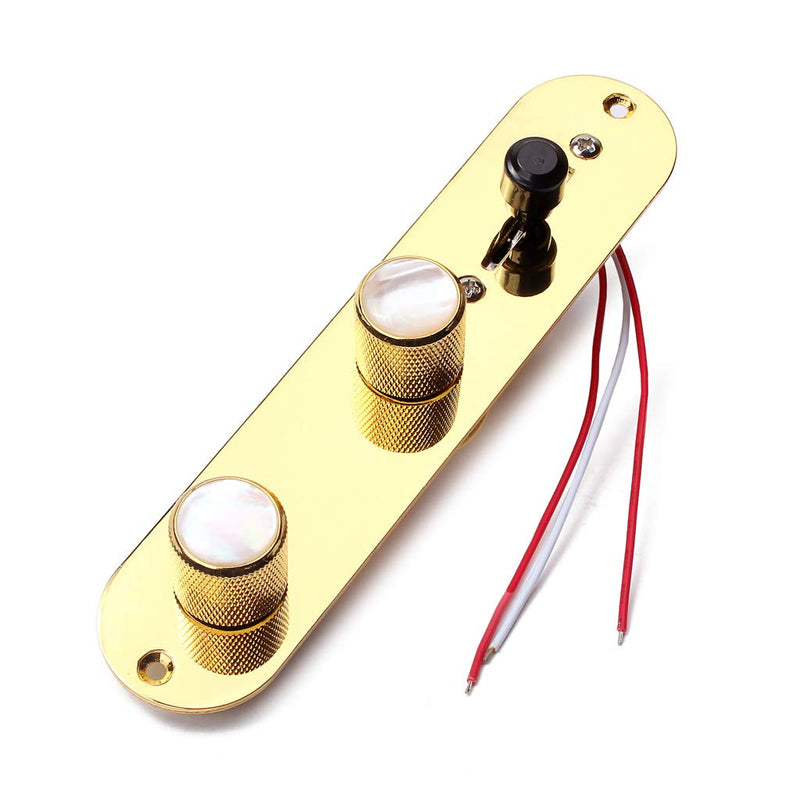 Alnicov Fully Loaded Control Plate Pre-Wired 3-Way Control Plate With Wiring Harness For Fender Tele Telecaster Electric Guitar,Gold